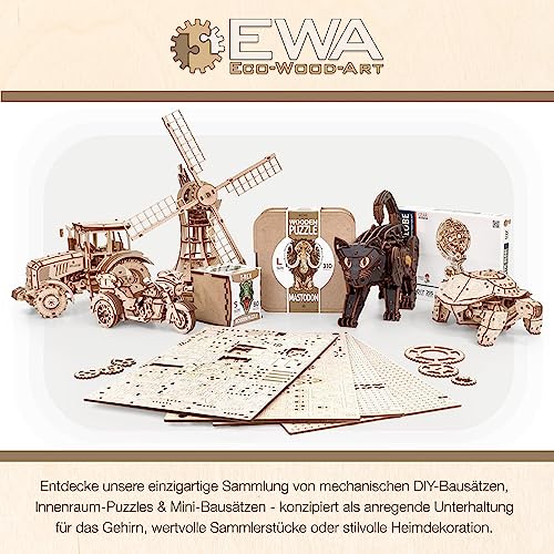 3D Wooden Puzzle Fire Truck Mechanical Model Kit with Wind Up Mechanism, 439 Pieces V96131