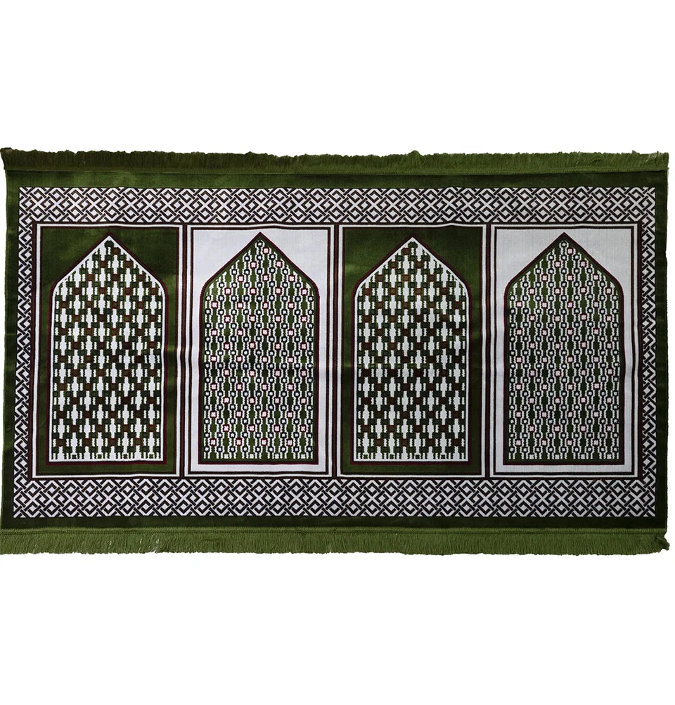 Green Geometric 4 Person Prayer Rug A95662
