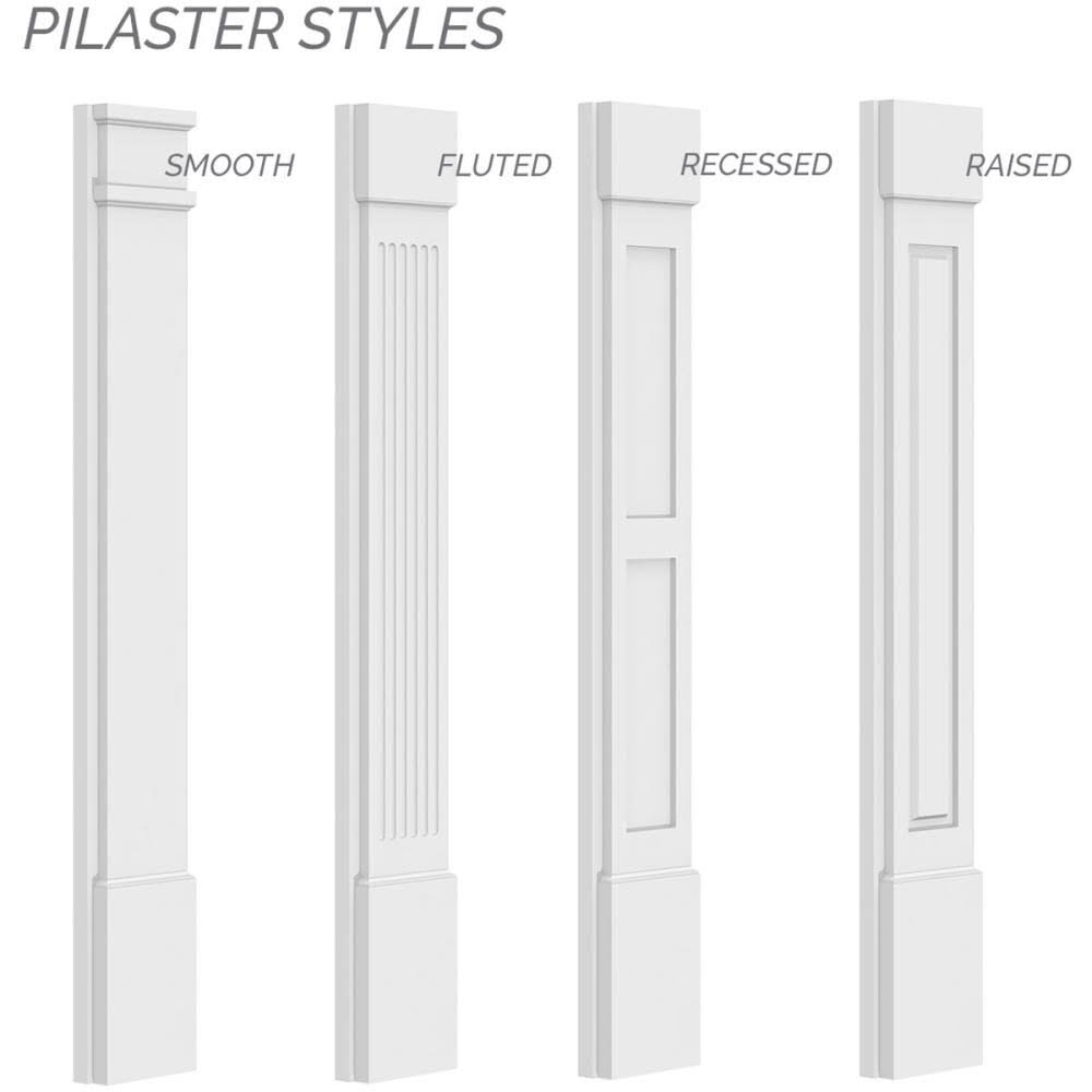 Plain PVC Pilaster with Standard Capital & Base (Pair) W802034
