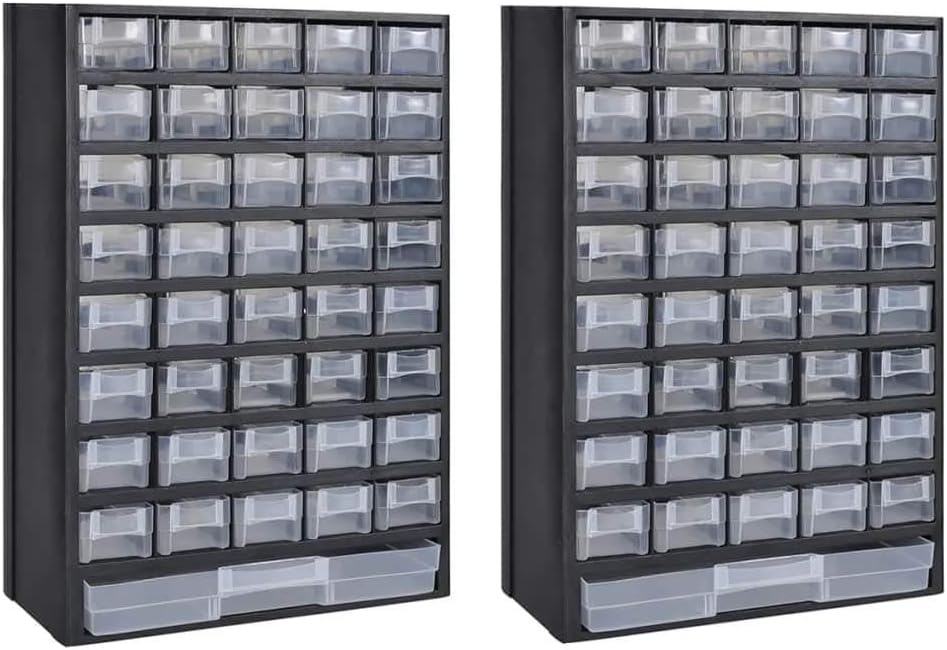 41-Drawer Plastic Storage Cabinet Tool Box, Pack of 2 D46218