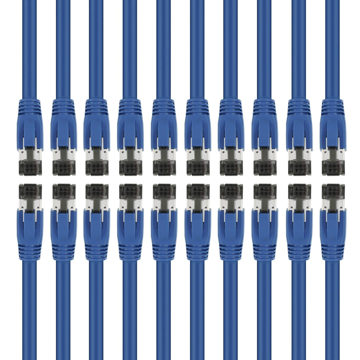 Cat8 Ethernet Cable S/FTP 5ft 20 Pack Blue 24AWG Patch Cable F4238