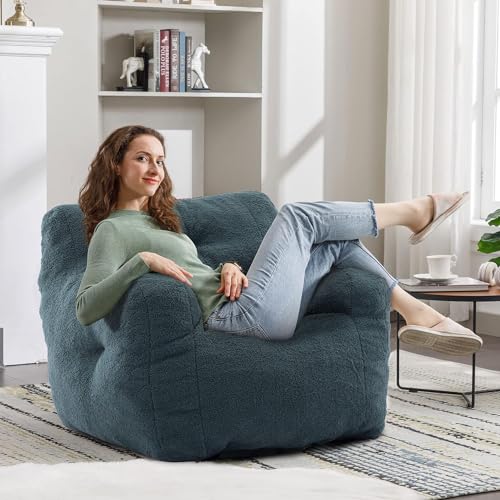 3FT Teddy Fabric Bean Bag Chair with Filler Q31300