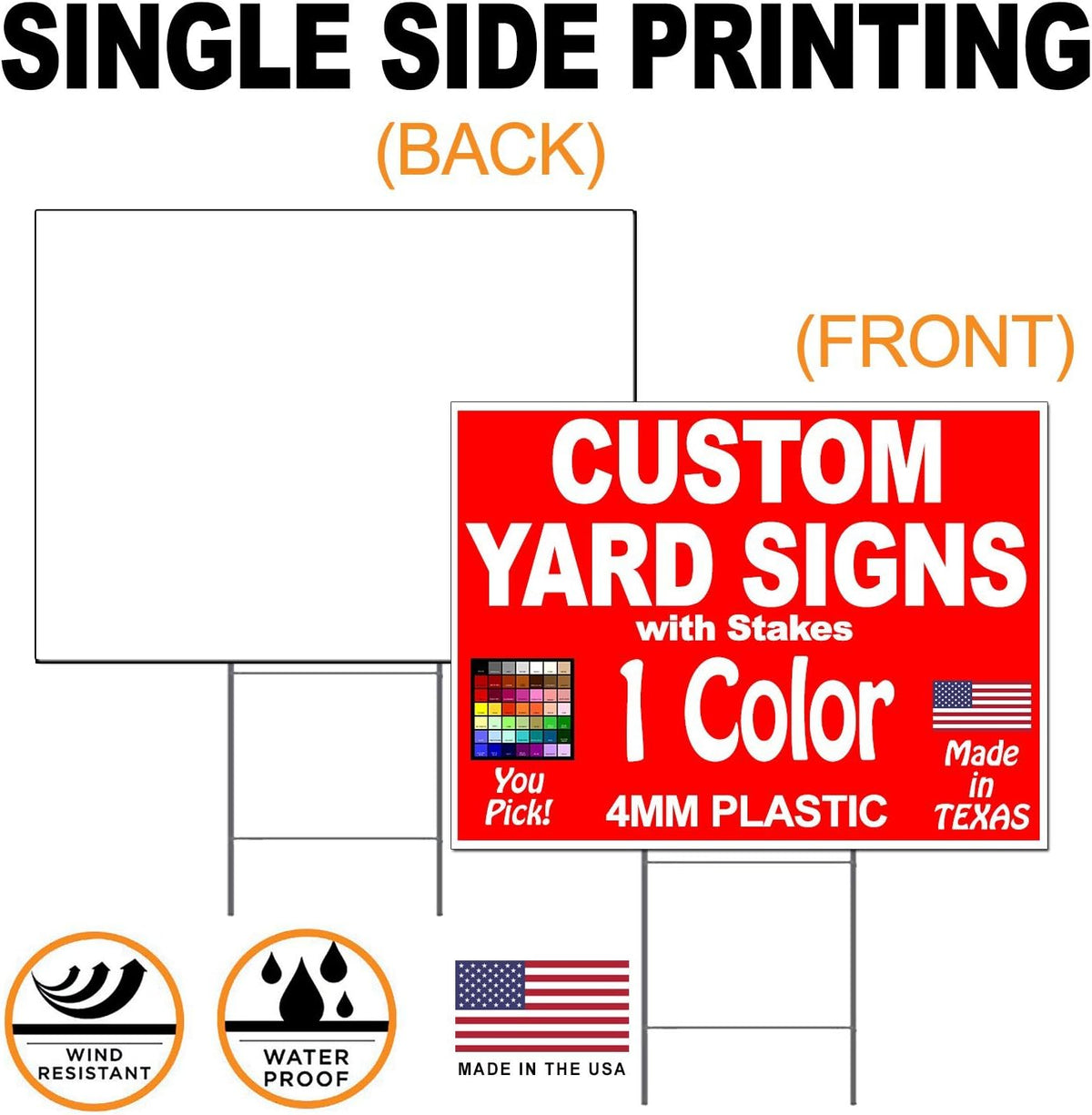 Heavy Duty Yard Signs with H-Stakes Y61153
