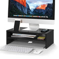 Wooden 2-Tier Monitor Stand Riser with Storage Organizer B238368