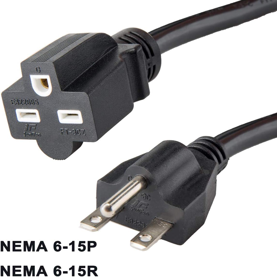 15FT 14 Gauge SJTW Power Extension Cord O891935