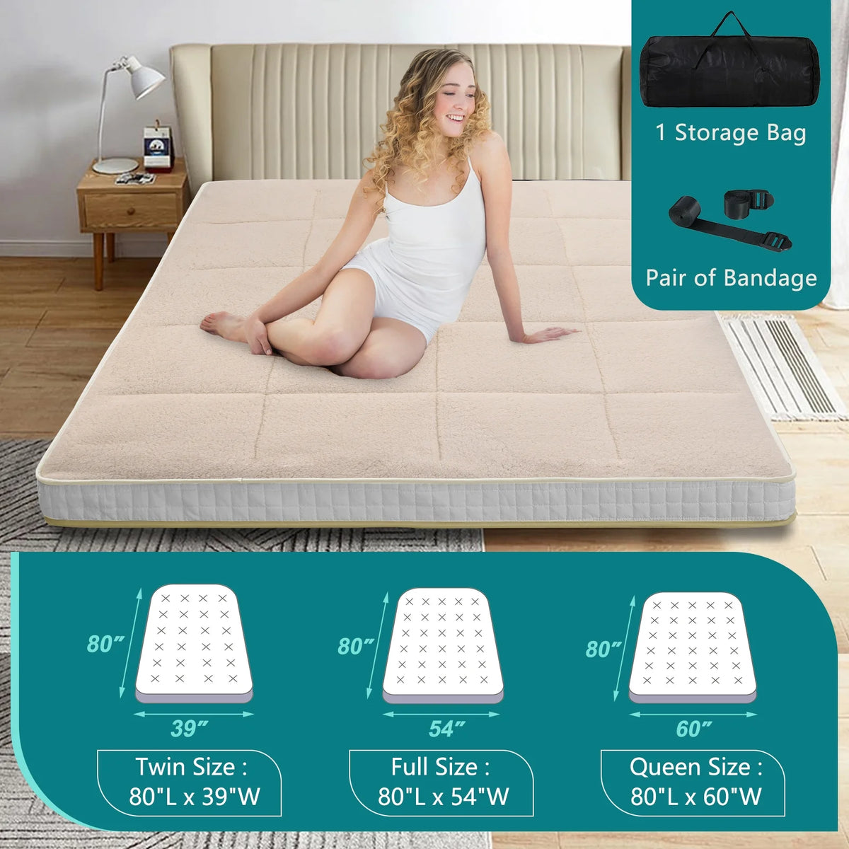 Japanese Floor Mattress Futon Mattress Grey Full Q559571