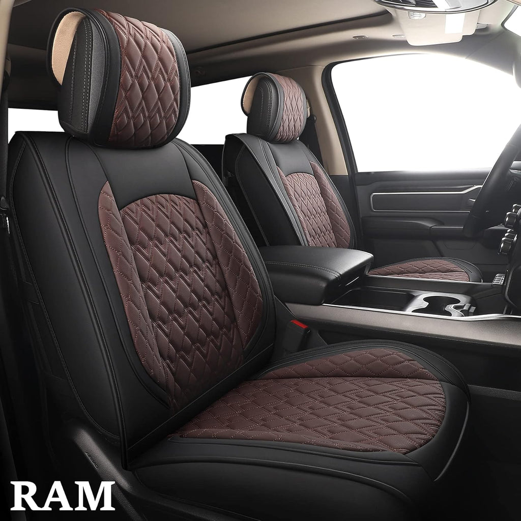 Black-Grey Waterproof Synthetic Leather Seat Covers (5 PCS Full Set) E15894