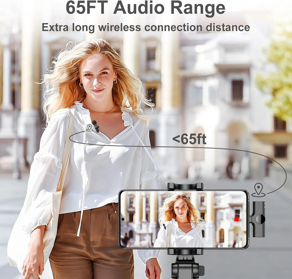 Wireless Lavalier Microphone, USB C, Clip On, Pack of 2 B4537