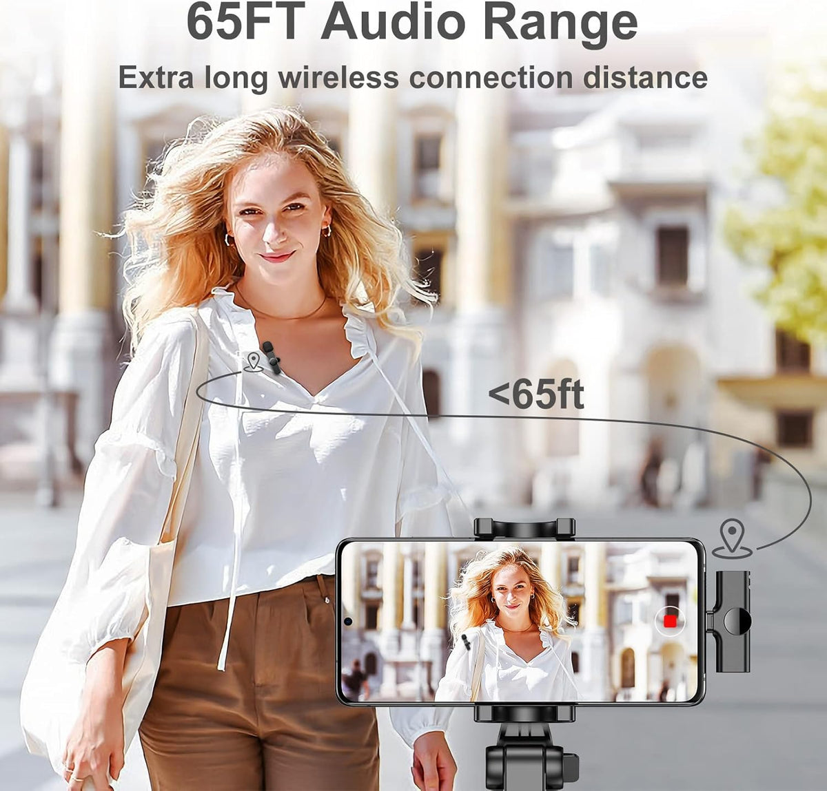 Wireless Lavalier Microphone, USB C, Clip On, Pack of 2 B4537