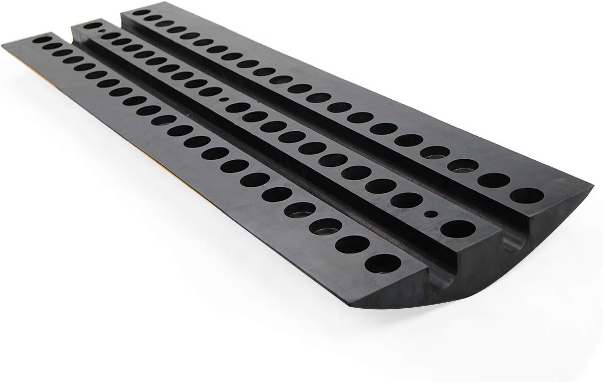 2 Channel Heavy Duty Rubber Speed Bumps with 3 Bolts, Pack of 2 L5244