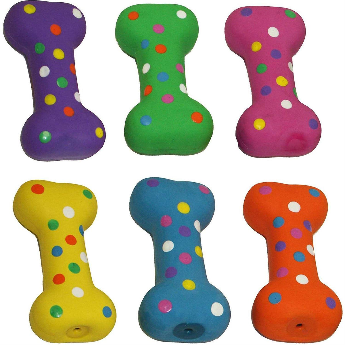 Small Latex Polka-Dot Bone Dog Toy K3245