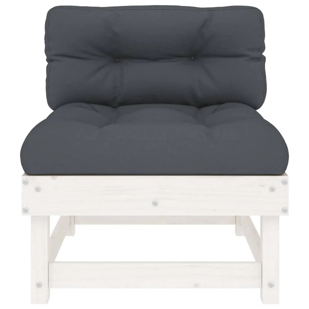 White Solid Wood Pine Sofa with Cushions L871