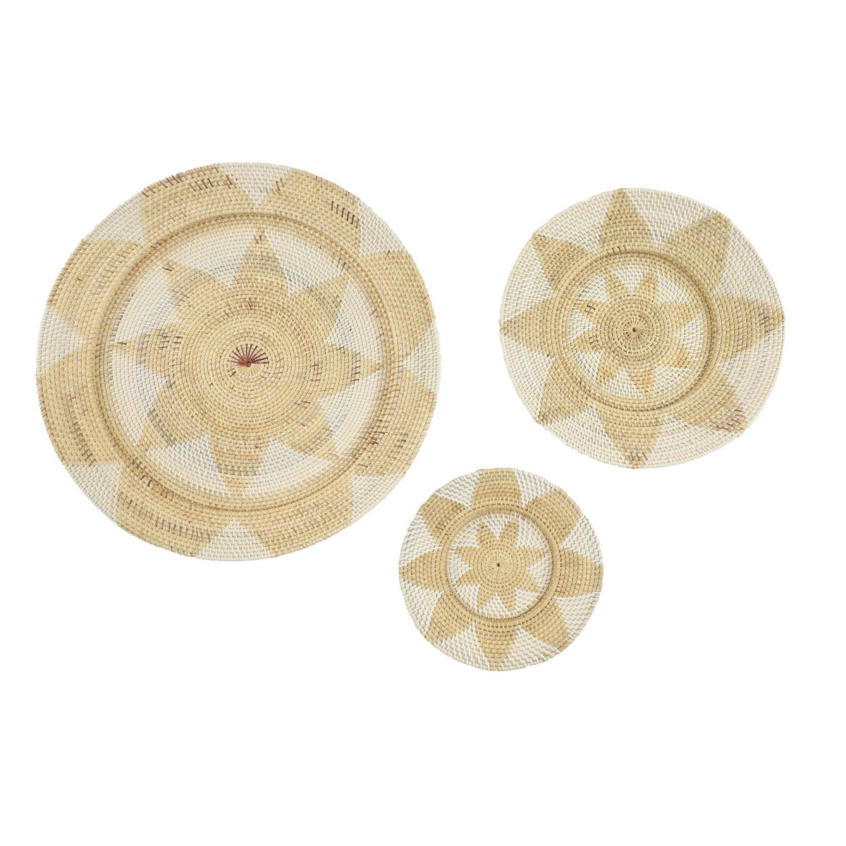 Set of 3 Wicker Wall Decor Trays W90090