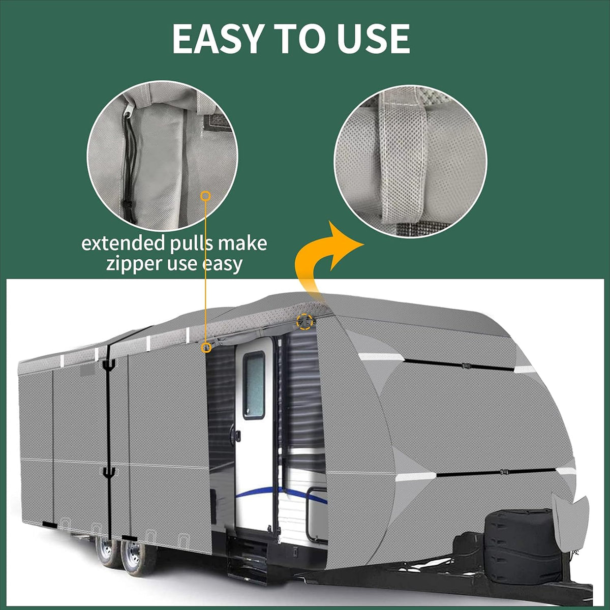 24ft Waterproof 6 Layers RV Travel Trailer Cover with Tongue Jack Cover J859