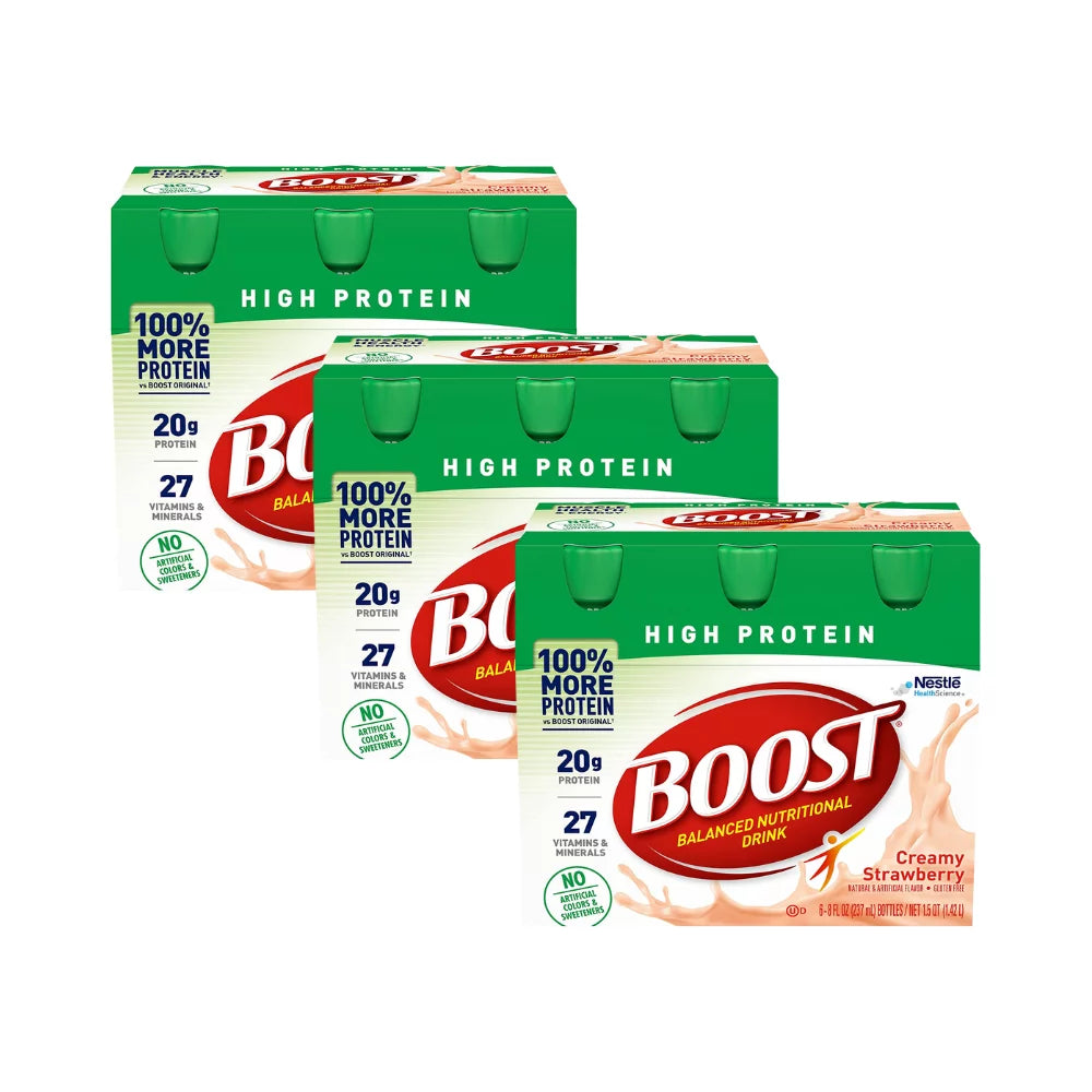 Creamy Strawberry 6 ct. 8 fl. oz. Bottles Pack of 3 High Protein L296061