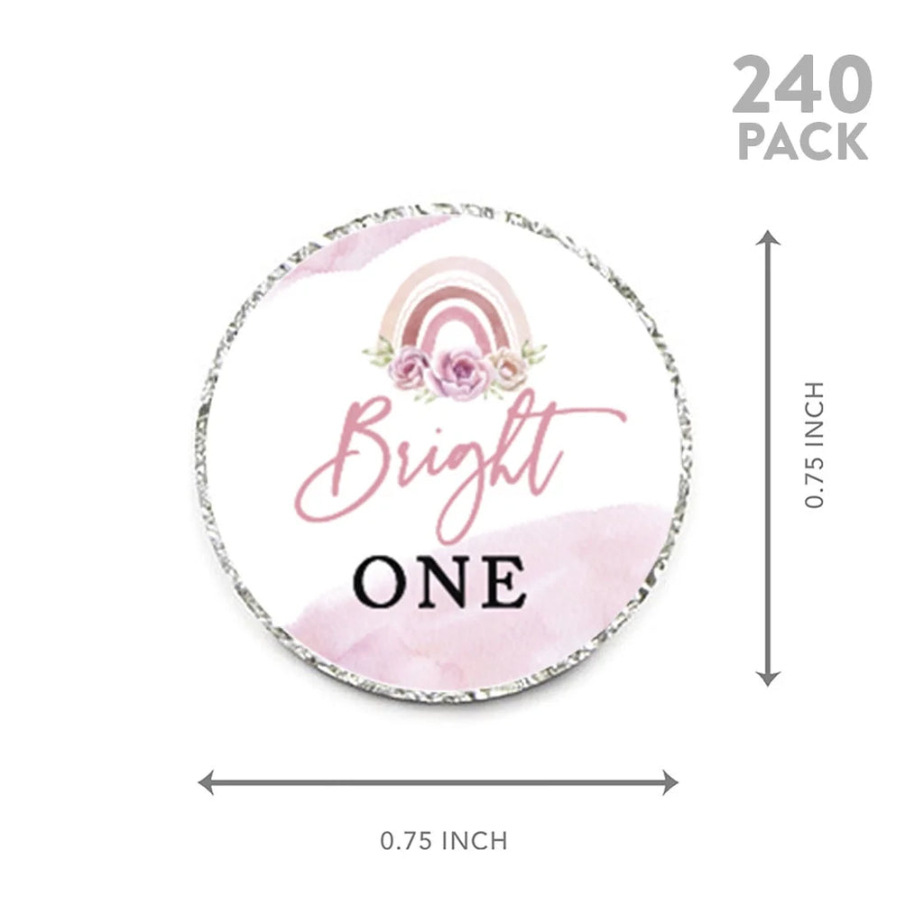 Floral Rainbow Chocolate Drop Label Stickers 240-Pk P1097