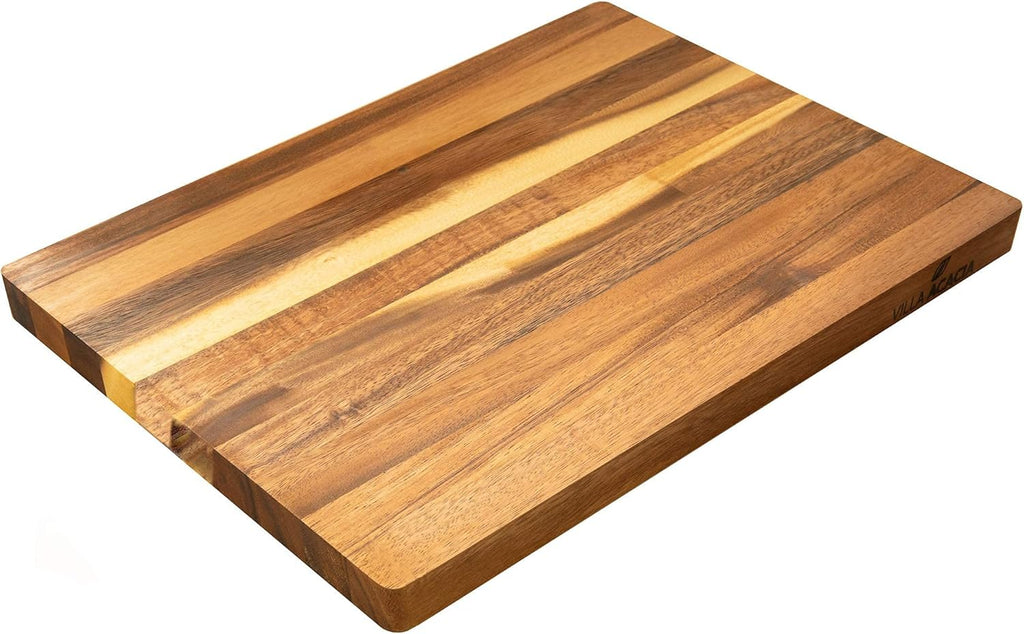 Large Wood Cutting Board 17x12 Inch Reversible Hardwood Pack of 2 A7332