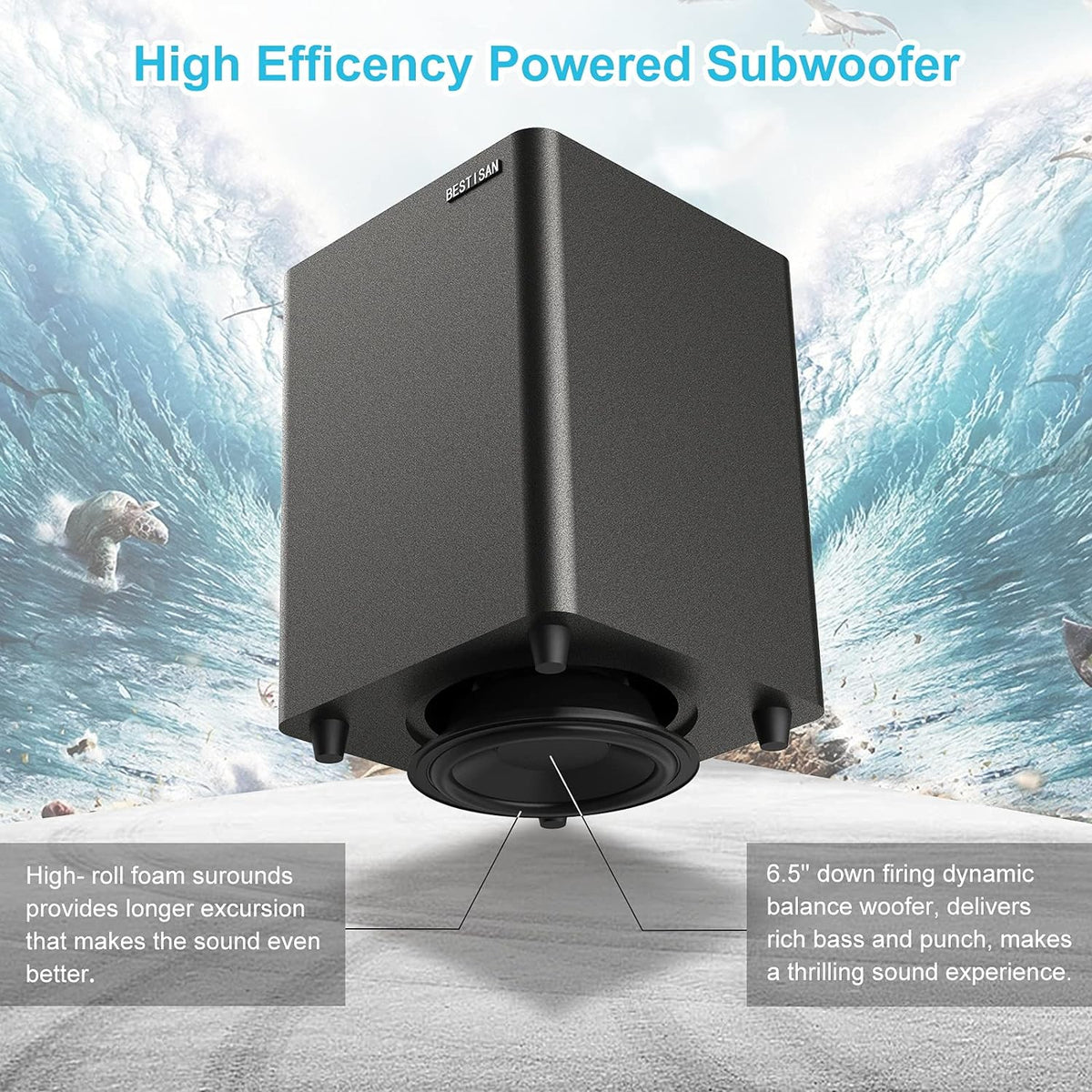 Powered Down Firing Subwoofer, Black E13788