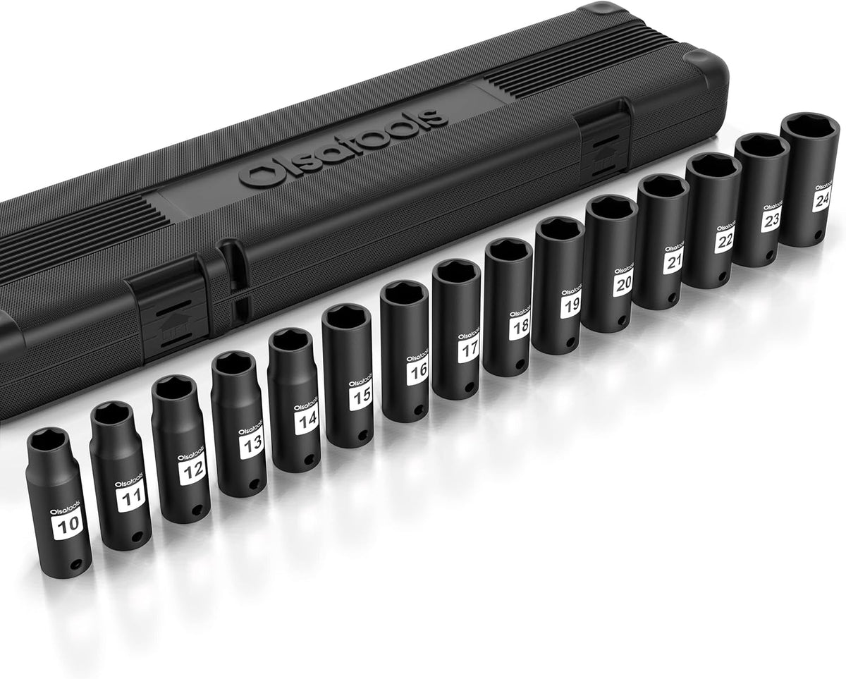 1/2 Drive Cr-Mo Deep Impact Socket Set 15pc Metric M74742