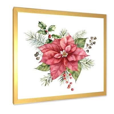 Christmas Painting on Canvas Gold Picture Frame 16x22 W8459