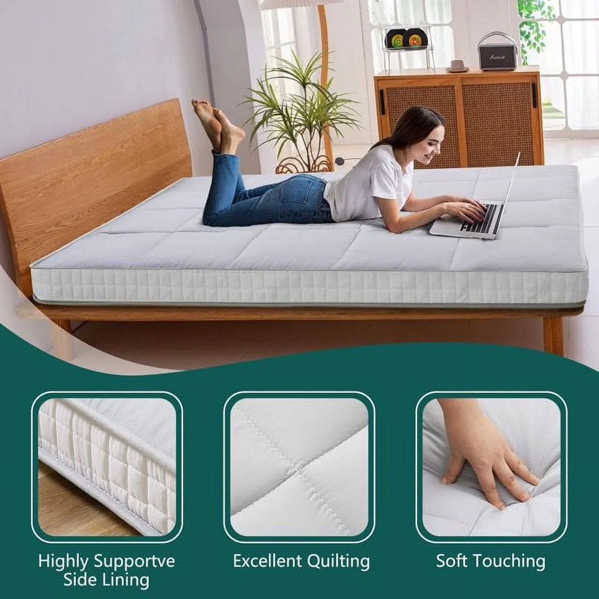 Japanese Floor Mattress Futon Mattress Grey Full Q559571