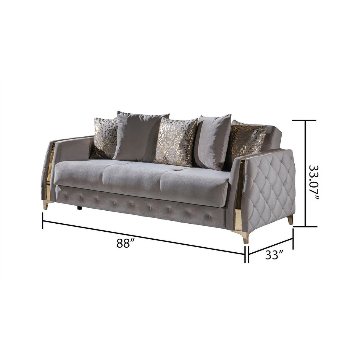 2PC Living Room Set Wood Taupe Y3356