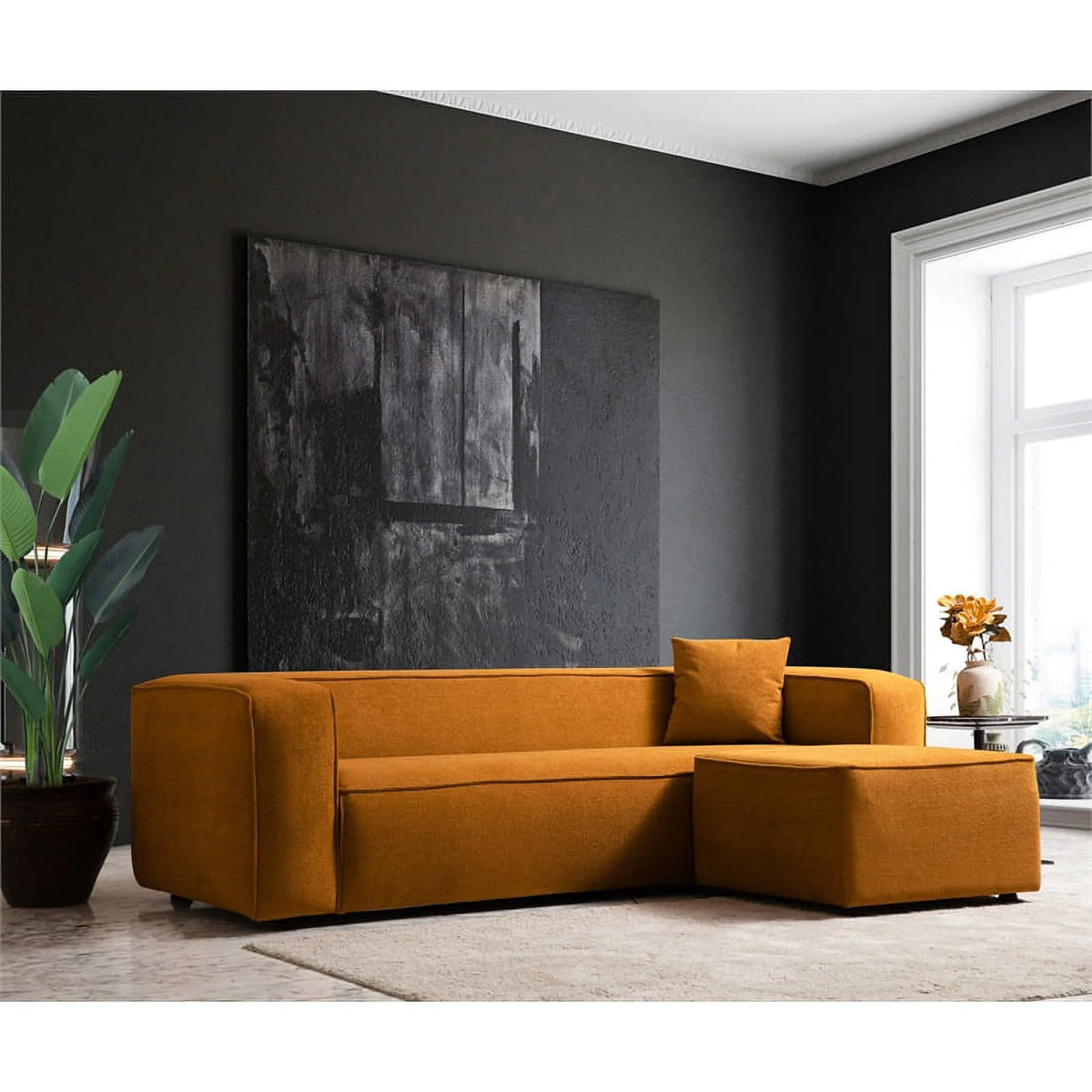 Dark Yellow Fabric Couch P780355