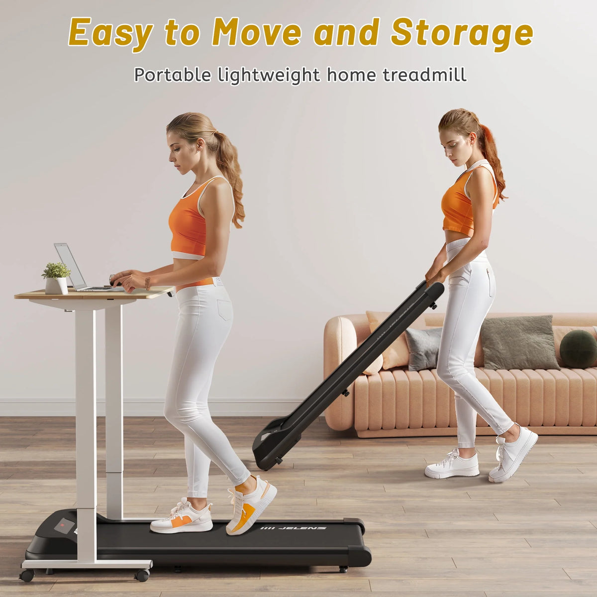 2 in 1 Portable Treadmill with Remote Control W65062