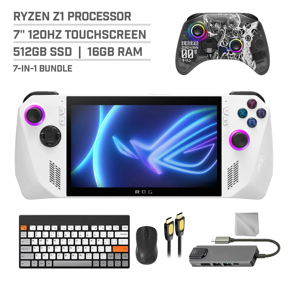 512GB Gaming Handheld 7-inch Touchscreen 120Hz FHD 1080p AMD Ryzen Z1 K108390