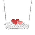 Enamel Hearts Necklace D520436