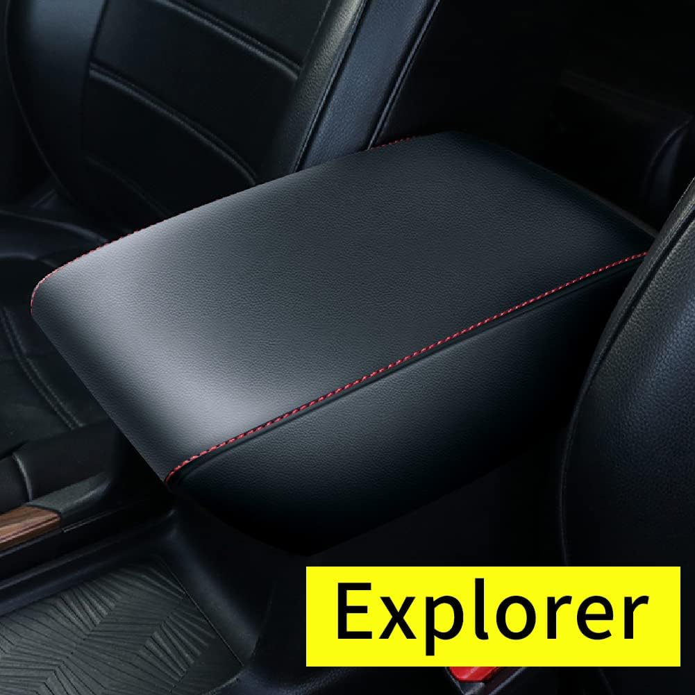 Black Faux Leather Car Center Console Cover Pack of 2 U351
