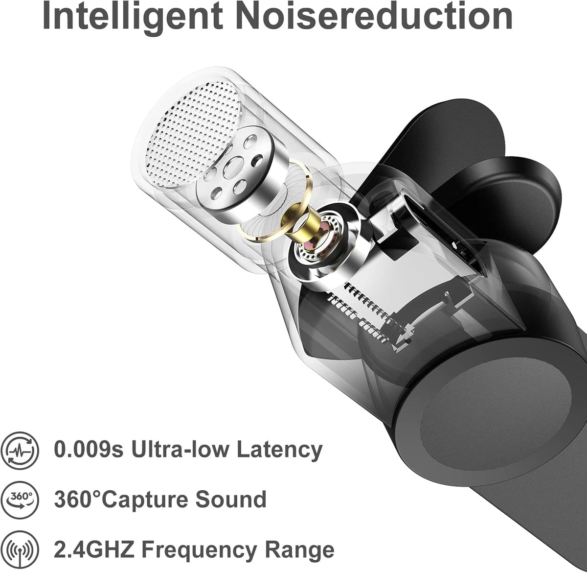 Wireless Lavalier Microphone, USB C, Clip On, Pack of 2 B4537