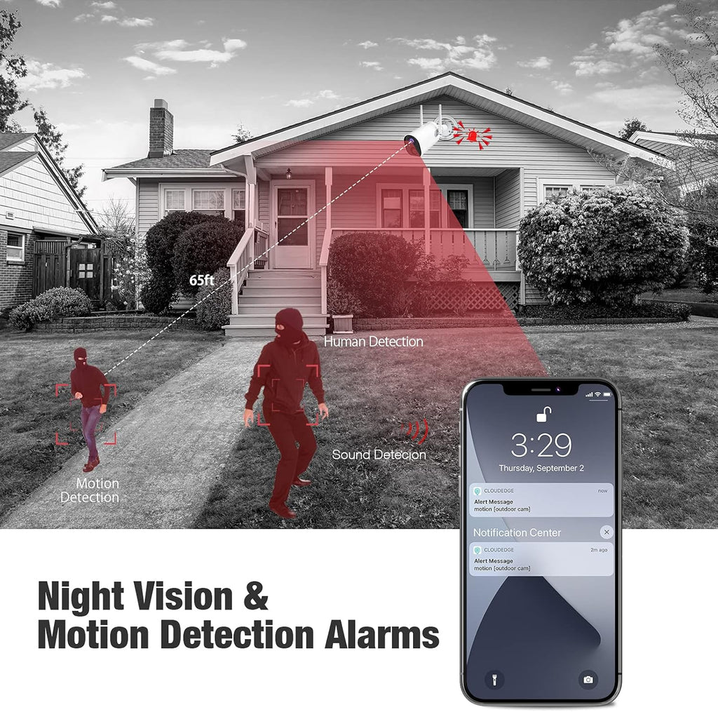 1080P Battery Powered Outdoor Security Camera with Night Vision Q824386