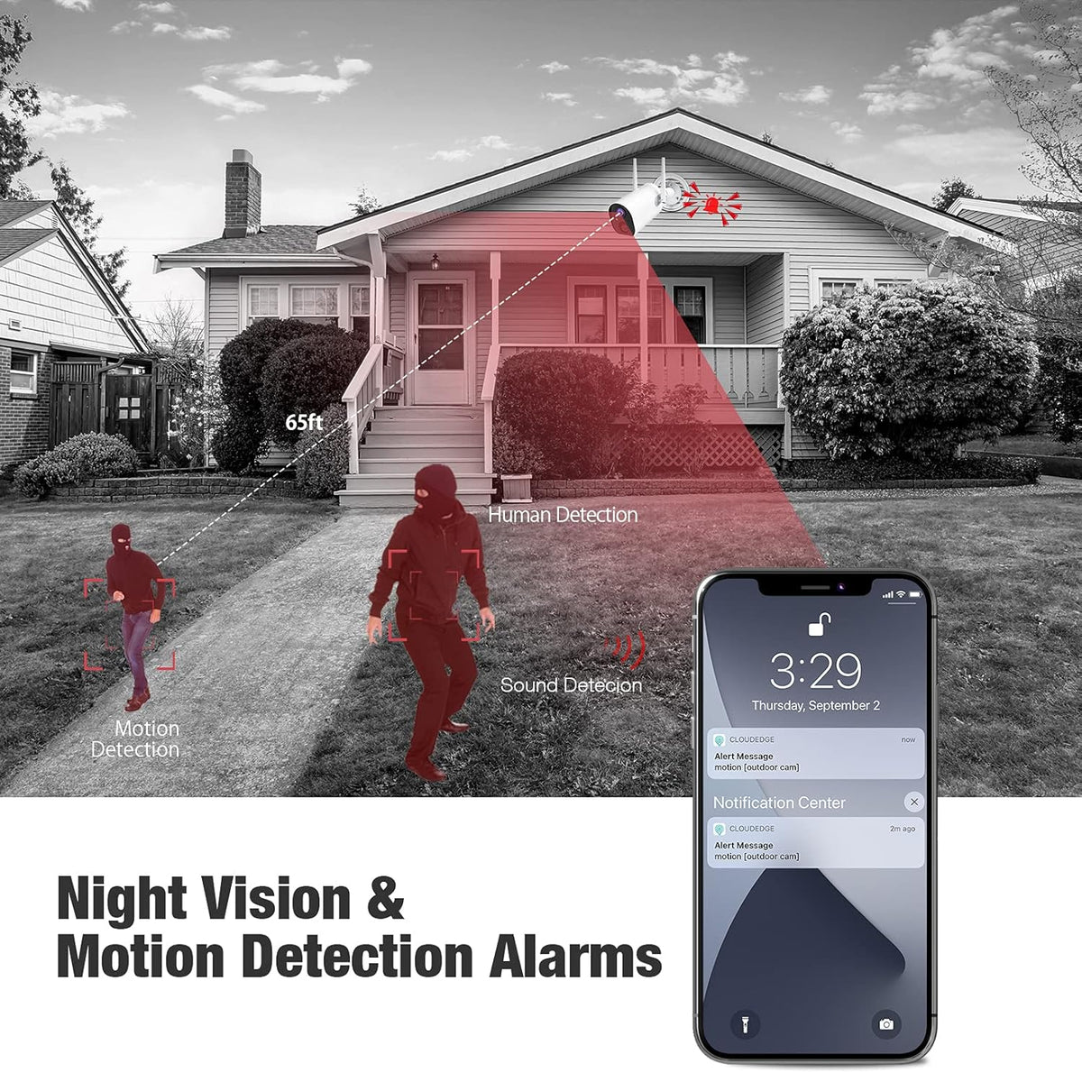 1080P Battery Powered Outdoor Security Camera with Night Vision Q824386
