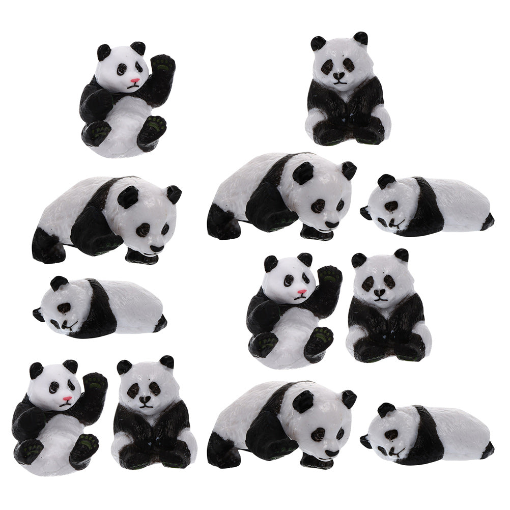 12Pcs Miniature Panda Dolls O6162