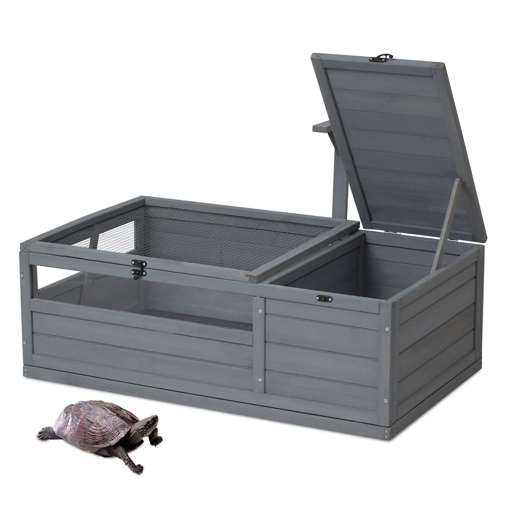 Large Wooden Tortoise House Enclosure with Support Frame Z9325