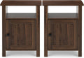 Set of 2 Wood Nightstand with Cabinet & Open Shelf O9553