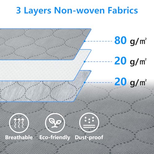 3 Pack Grey 60L Foldable Storage Bags with Zipper W51422