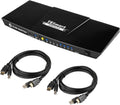 4K 4x1 KVM Switch HDMI 4 Ports with 2 Pcs 5ft KVM Cables W8792