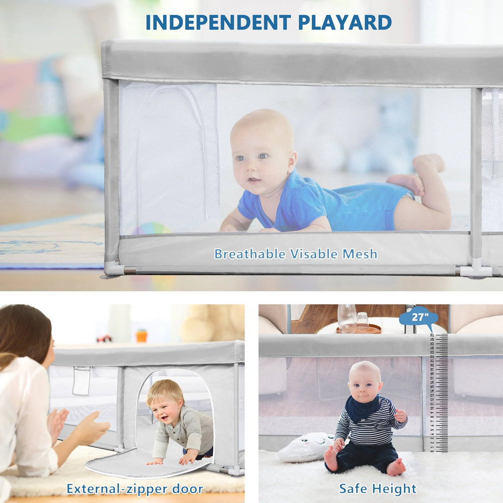 Large Gray Baby Playpen Q398662