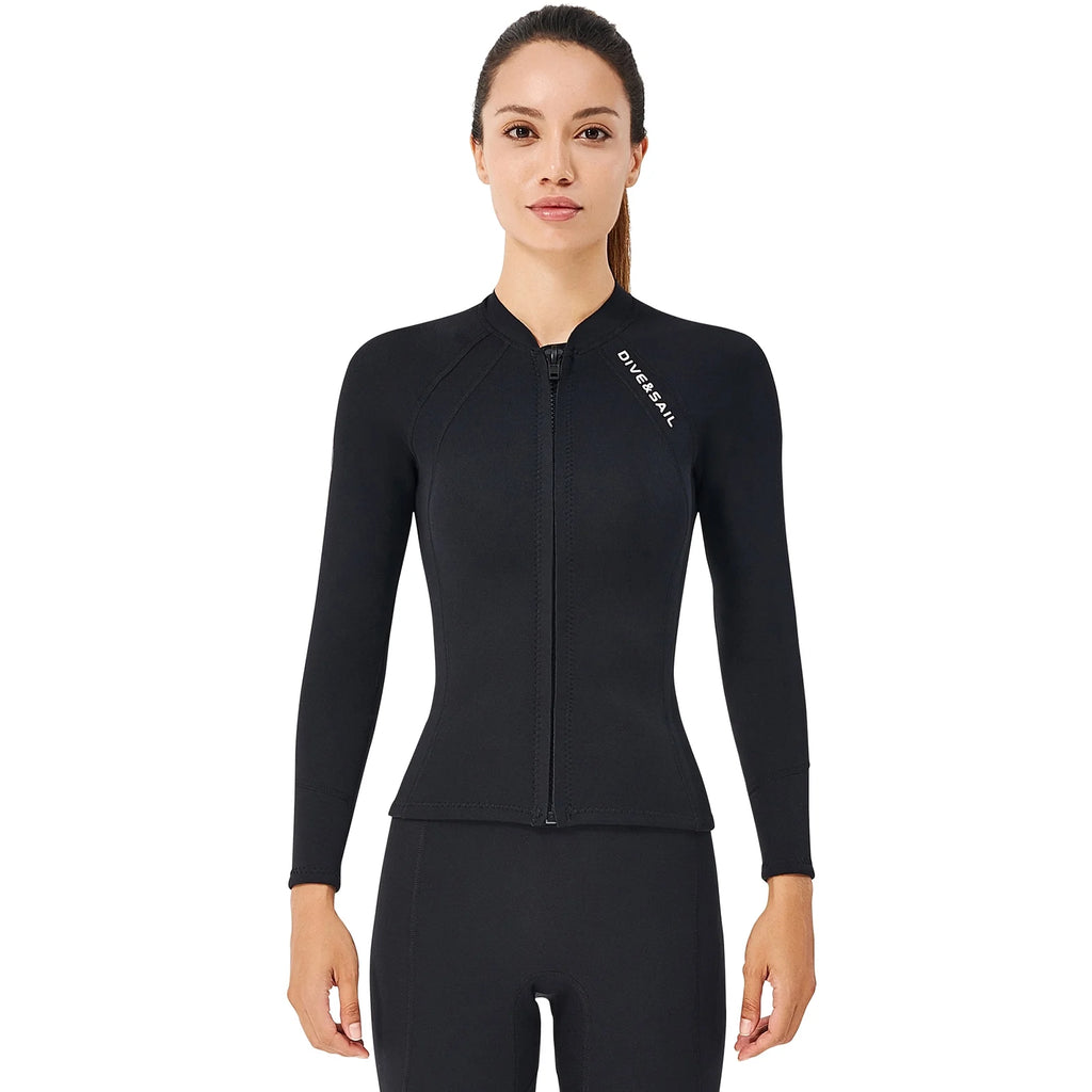2mm Neoprene Front Zipper Wetsuits Jacket Long Sleeves Z50813
