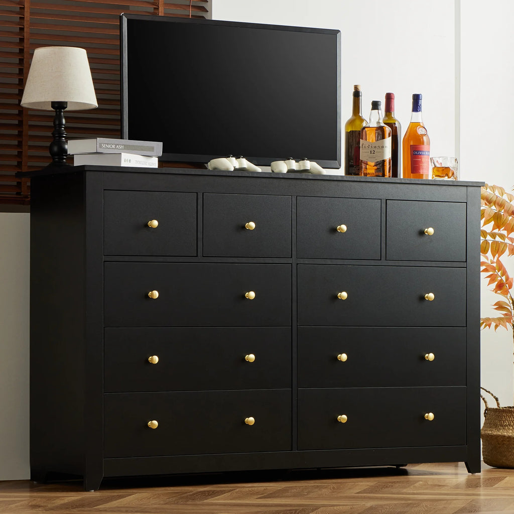 White 10 Drawer Wood Dresser I5004