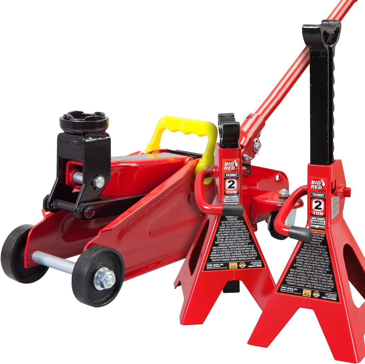 2 Ton Hydraulic Trolley Floor Jack with 2 Jack Stands M218668