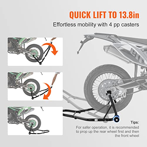 850lbs Motorcycle Stand Lift Front Rear Combo Black N189941