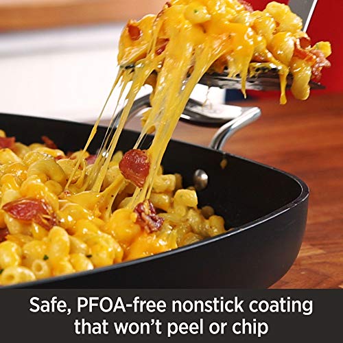 Hard Anodized Nonstick Saute Pan with Lid and Fry Pan Set 4 Quart 10 Inch Black Cookware E569