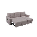 Light Gray Reversible Sleeper Sectional Sofa with Storage Chaise V4280