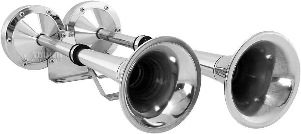 12V Chrome Stainless Steel Train Horn Y7708