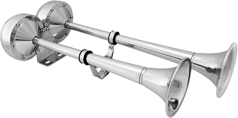 12V Chrome Stainless Steel Train Horn Y7708