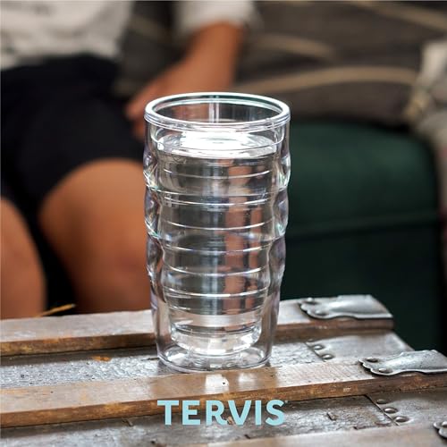 Clear Lidded Double Walled Insulated Tumbler Travel Cup, 24oz 2pk, Blue Lid E236
