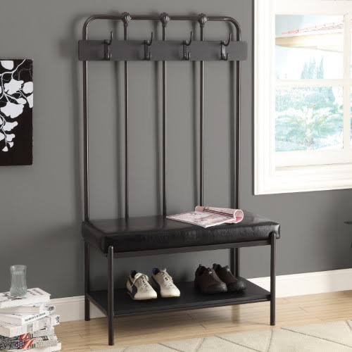 Charcoal Grey Metal Bench N8949